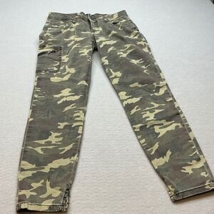 Kut from the Kloth Camo Skinny Cargo Pants Green Camouflage Utility Womens 6/30